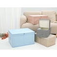 thumbnail image 6 of Unique Bargains Fabric Storage Bin Cube with Lid and Handle Blue 16*9.5*7in, 6 of 7