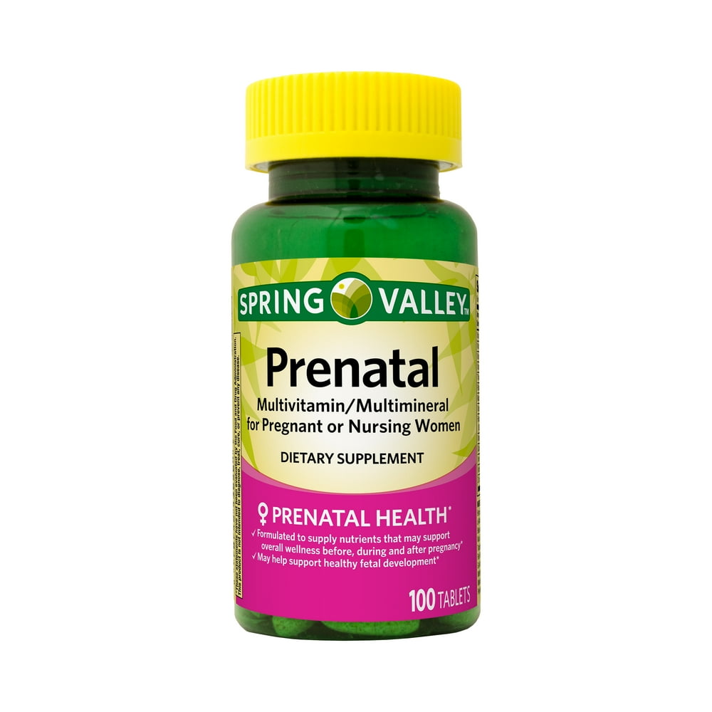 Spring Valley Prenatal Multivitamin/Multimineral & Folic Acid Tablets