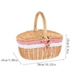 thumbnail image 3 of Growment Natural Wood Double Lidded Wicker Picnic Hamper For Outdoor Dining And Storage, 3 of 4