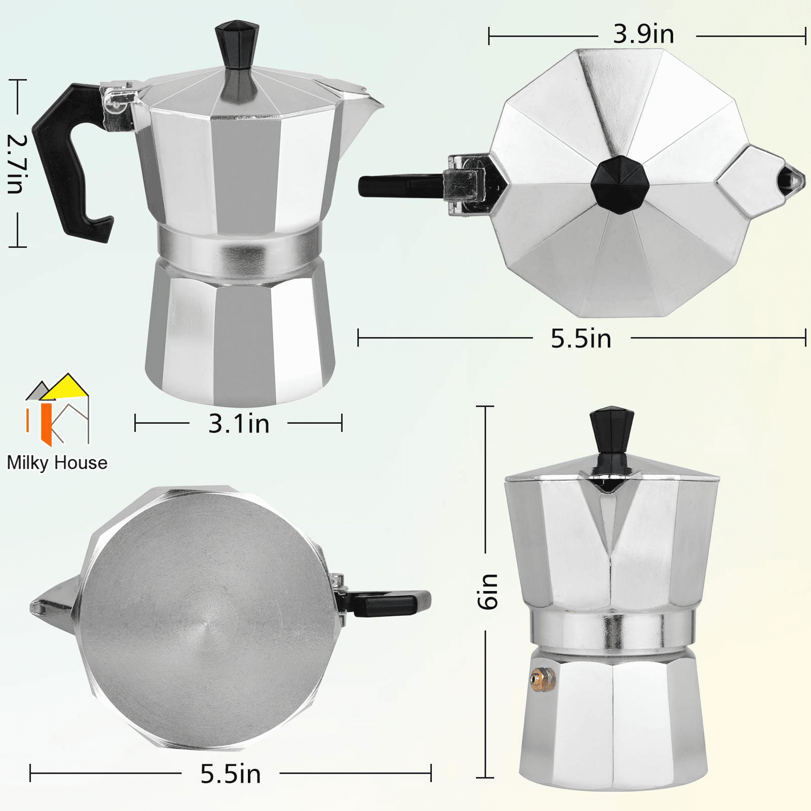 Dropship Stovetop Espresso Maker 3 Cup Moka Pot; Italian Cuban