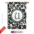 thumbnail image 2 of Breeze Decor 30073 Damask U Monogram 2-Sided Vertical Impression House Flag - 28 x 40 in., 2 of 4