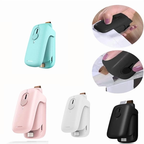 2 in 1 Mini Bag Sealer With Lanyard,Heat Sealer with Cutter,Plastic Bag Sealers for Snacks,Chips,Battery Powered Portable Travel Resealer Machine for Food Freshness Storage