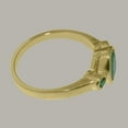 thumbnail image 4 of LBG British Made 14k Yellow Gold Real Natural Emerald Womens Statement Ring - 33 size options - Size 8, 4 of 5