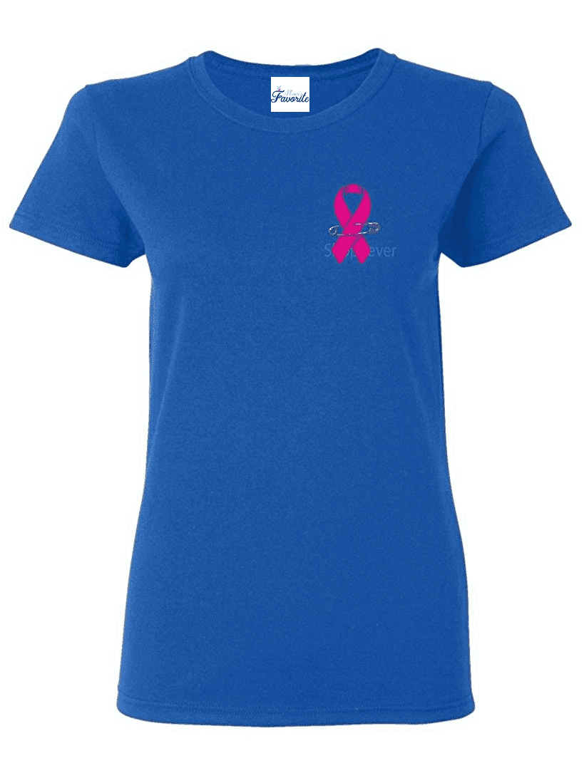 Mom's Favorite - Pink Ribbon Pin Women's T-Shirt Breast ...