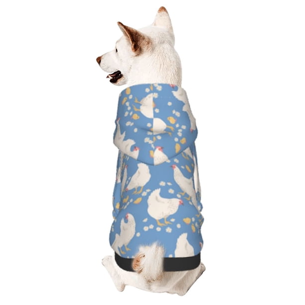 Fotbe Funny Chicken Sudadera con Estampado para Perros Pequeños – Suéter con Capucha para Mascotas, Tela Suave de Forro Polar con Bolsillo-X-Small