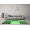 thumbnail image 3 of Ahgly Company Indoor Round Patchwork Emerald Green Transitional Area Rugs, 8' Round, 3 of 4