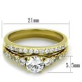 thumbnail image 4 of Gold Womens Ring Anillo Para Mujer Stainless Steel Ring Stainless Steel Ring with AAA Grade CZ in Clear Reggio Bono, 4 of 4