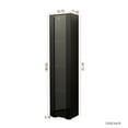 thumbnail image 4 of Side Cabinet with LED Light, 67" High Gloss Storage Cabinet with Doors and 3 Glass Shelves Modern Freestanding Bookcase Wood Display Cabinet with 3 Threading Holes for Living Room Study Room, Black, 4 of 7
