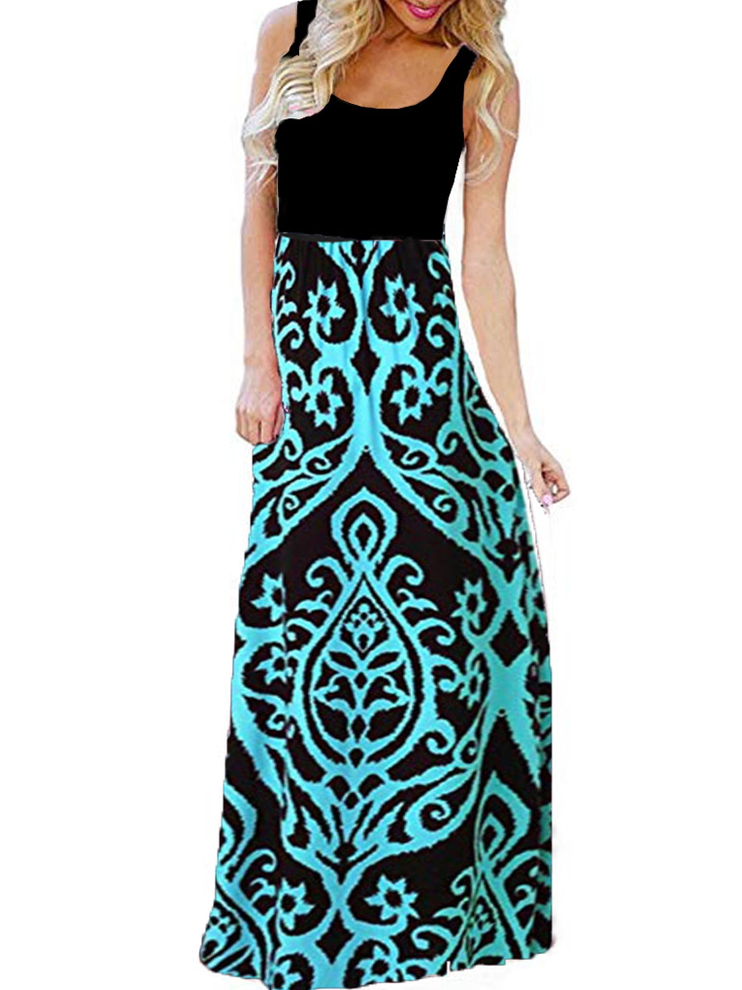 MERSARIPHY Women Boho Floral Long Maxi Dress - Walmart.com