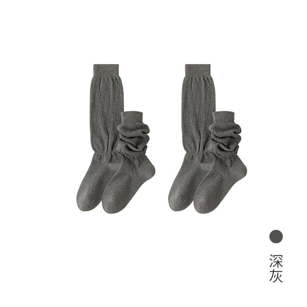 Xiao Hua 2 pares de calcetines de algodón para mujer, finos, suaves, cómodos, transpirables, de vestir, por encima del tobillo, para negocios, informales y deportivos (grises).