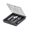 thumbnail image 1 of RONSHIN Utensil Holder For Countertop With Lid, Utensil Drawer Organizer For Kitchen Countertop With 5 Compartments, Flatware And Cutlery Covered Storage Box, 1 of 8