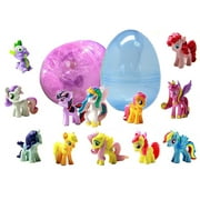 12 My Little Pony Figures Inside 1 Jumbo Easter Egg - Fluttershy and Friends - Prefilled To Save You Time - Find Your Favorite Characters - Great Party Favor and Candy Alternative - Hours of Fun Play