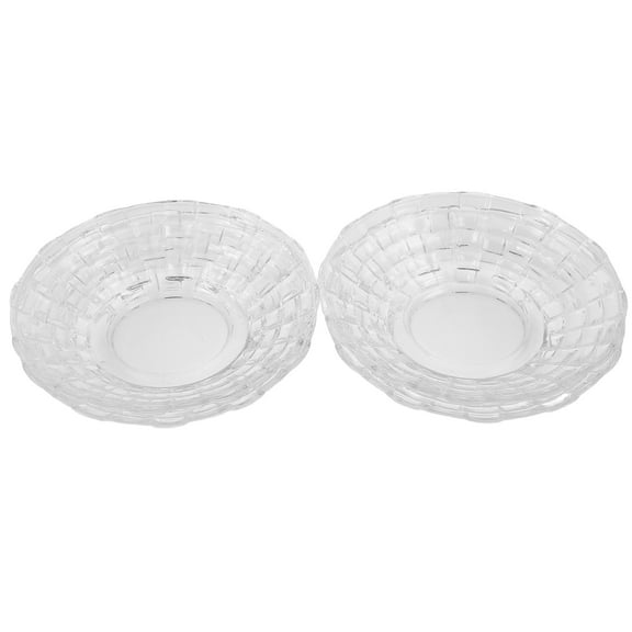 WORGEOUS 4pcs Transparent Glass Snack Plate for KTV and Bar Dessert Dishes for Serving Fruits Pastries and Appetizers Dried Fruit Plate