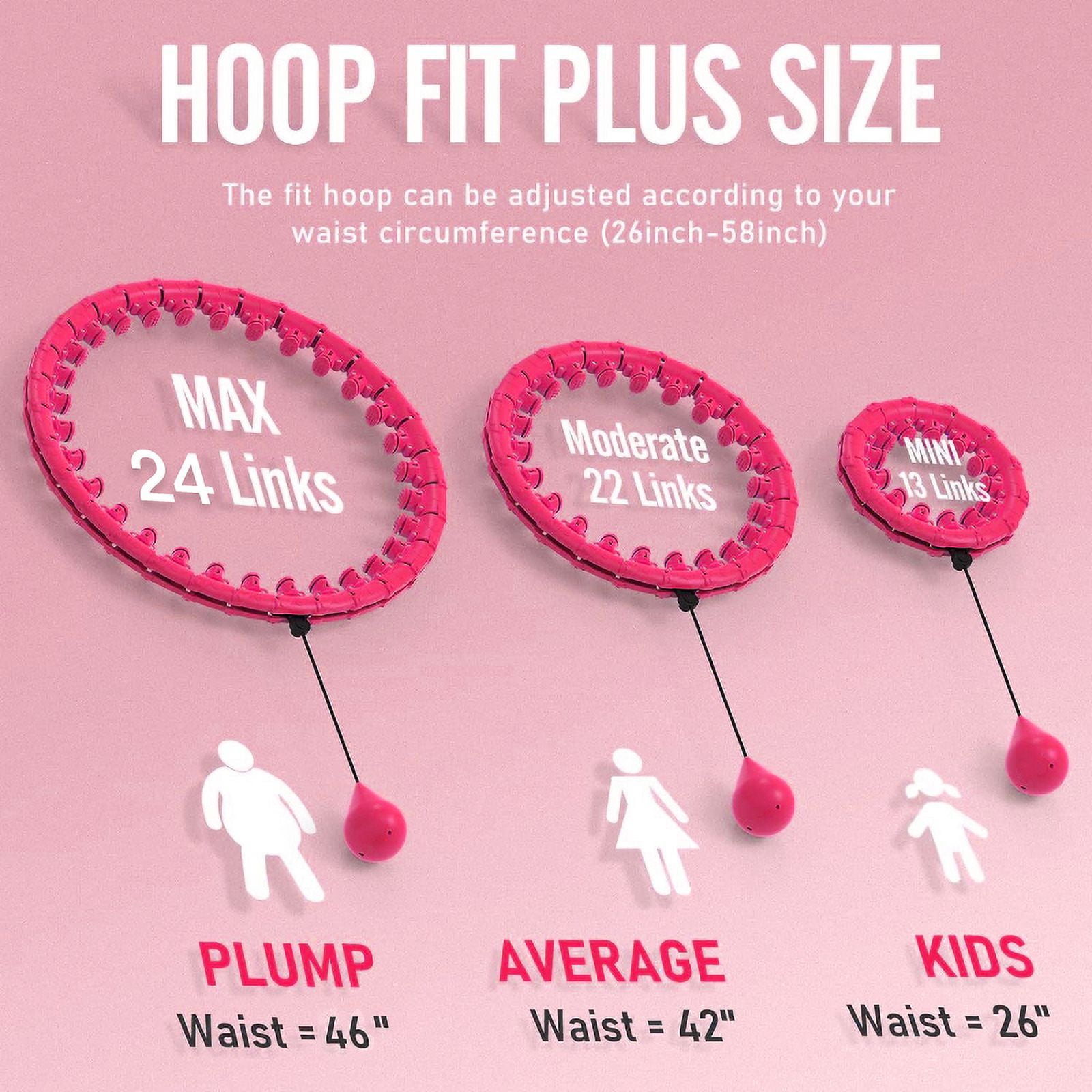 Arsvita Quiet Weighted Hula Hoops Detachable Hoops, Smart Noiseless Infinity Hula for Women, 2 in 1 Waist and Abdominal Workout Equipment at Home, 46 inch 24 Knots
