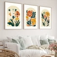 thumbnail image 2 of Set of 3 Unframed Vintage Boho Floral Terracotta Wall Art Poster Canvas Print Abstract Botanical Flower Market Retro Painting for Apartment,Living Room,Bedroom,Modern Home Decoration, 2 of 4