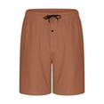 thumbnail image 5 of Men Summer Shorts Casual Fashion Solid With Pocket Elastic Waist Short Pants, 5 of 7