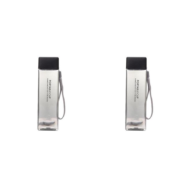 Botella de agua Toystoory para té y café 450ml a prueba de fugas 2piezas Negro transparente