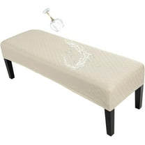 Waterproof Dining Bench Cover, Stretch Washable Bench Covers Slipcover, Rectangle Benches Seat Covers for Dining Room Living Room Kitchen(Beige)