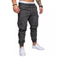 thumbnail image 2 of Pantalones de trabajo, pantalones multibolsillos, pantalones casuales tejidos para hombre, pantalones ajustados, estilo masculino, 2 of 5