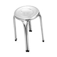 thumbnail image 3 of Taburete apilable redondo de metal, de acero inoxidable, resistente, antideslizante, fácil de limpiar, multiusos, para hogar y aula. 30 centímetros, 3 of 8