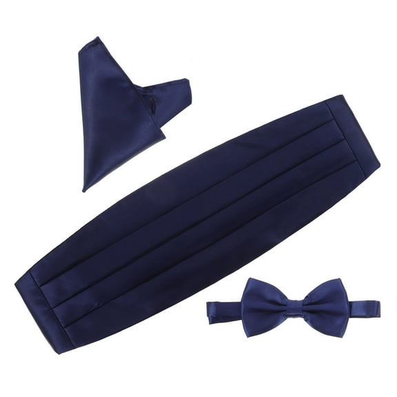 BESTYASH 3-Piece Men's Bow Tie and Cummerbund Set for Weddings and Formal Events