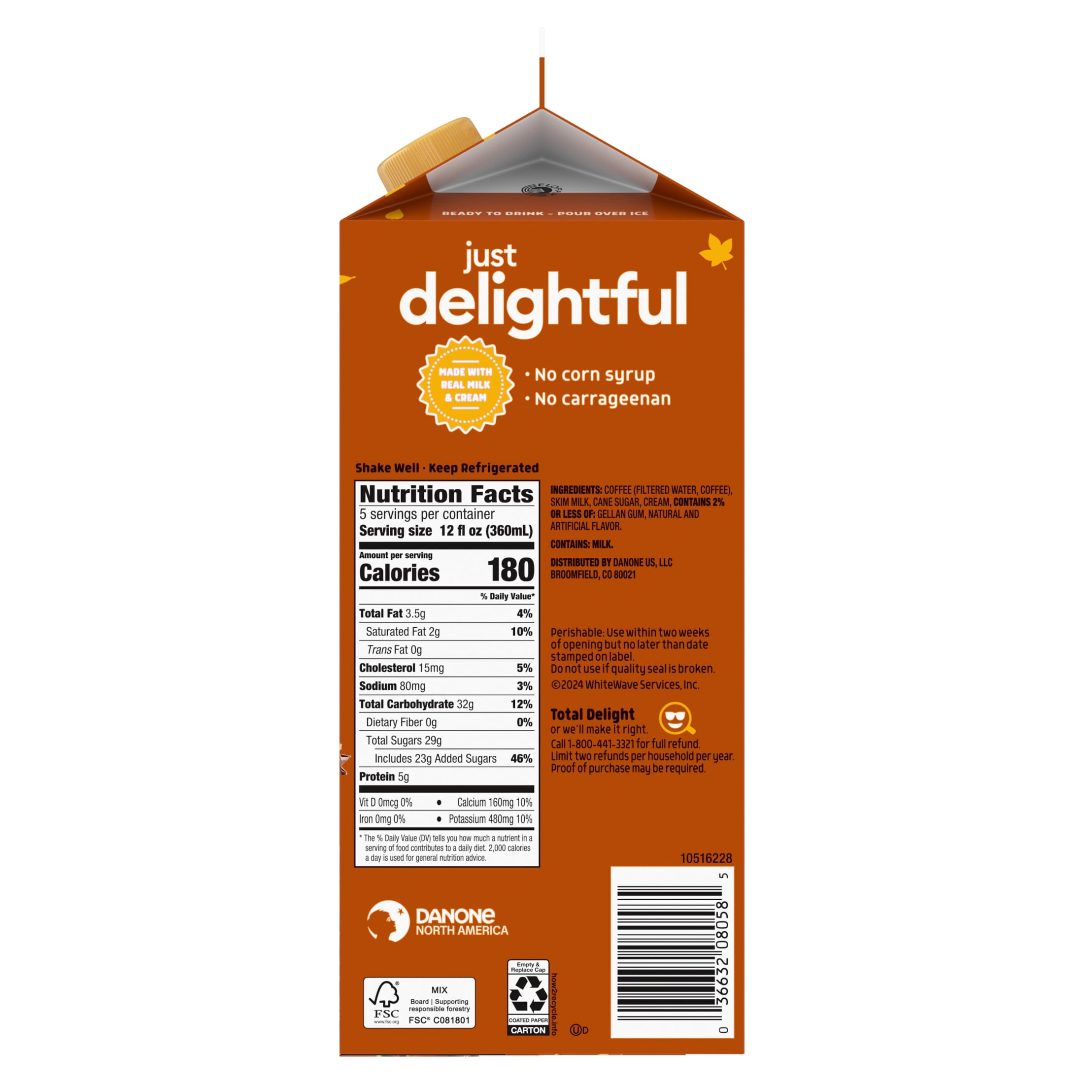 International Delight Pumpkin Pie Spice Iced Coffee, 64 fl oz Carton