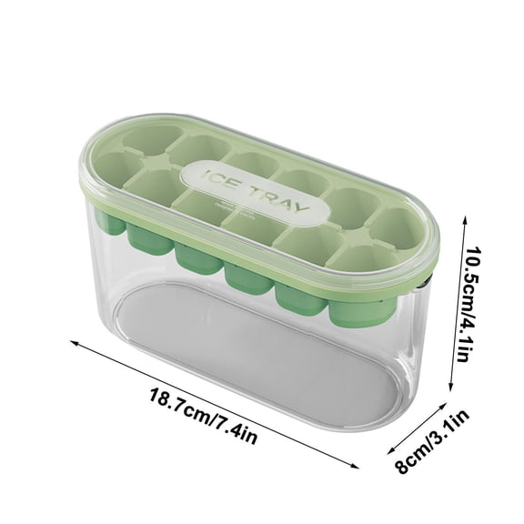 Beautynvta Ice Tray with Lid and Bin, Large Capacity Easy to Removable, Household Ice Storage and Making Box, Freezer Ice Tray for Drinks, Coffee and Cocktails, Whiskey