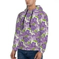 thumbnail image 2 of Hoodies for Men - Violets Flowers Green Leaves Long Sleeve Comfrt Men'S Fashion Hoodies & Sweatshirts, Sweatshirts for Men Hoodies Pullover Clothing Clothes with Pouch, 2 of 7