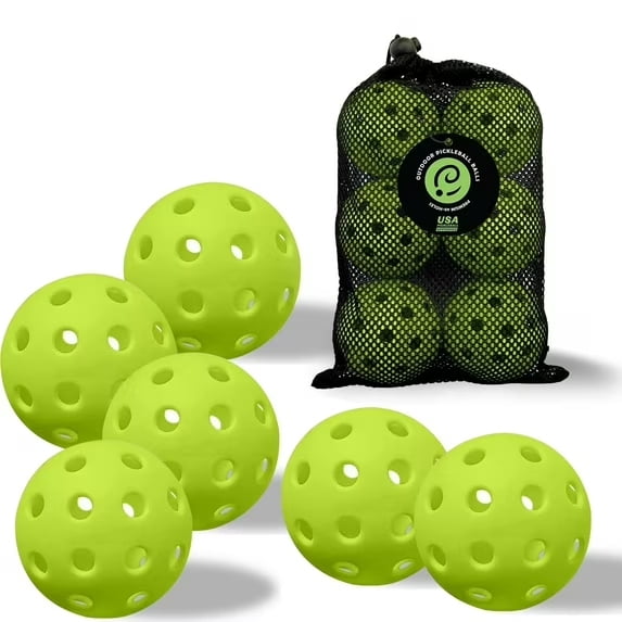 SIISLL 6-Pack Premium Pickleball Balls – 40-Hole Design for Indoor & Outdoor Play, Tournament-Grade Pickleballs with Carry Bag, High Bounce, True Flight & Perfect Balance.