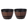 thumbnail image 5 of Pretyzoom Decorative Orchid Planter Simulation Wooden Bucket Flowerpot Plastic Resin 2Pcs 8.9x6.7in, 5 of 8