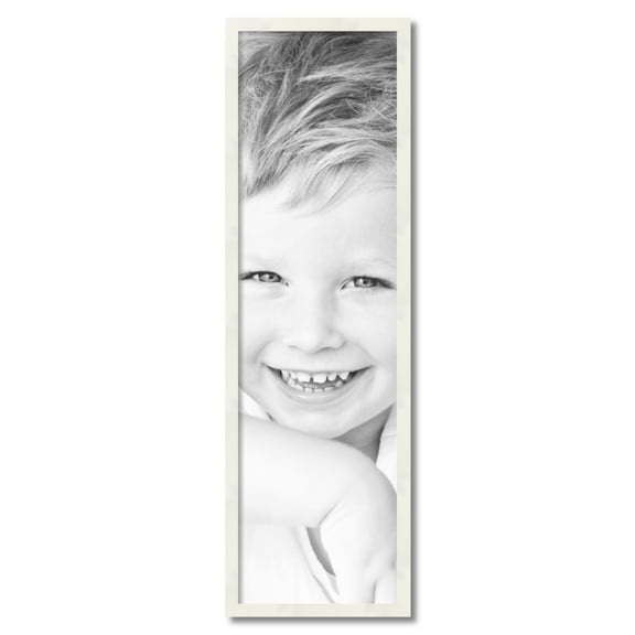 ArtToFrames 12" x 42" White Picture Frame, 12x42 inch White Wood Poster Frame (WOM-5140)