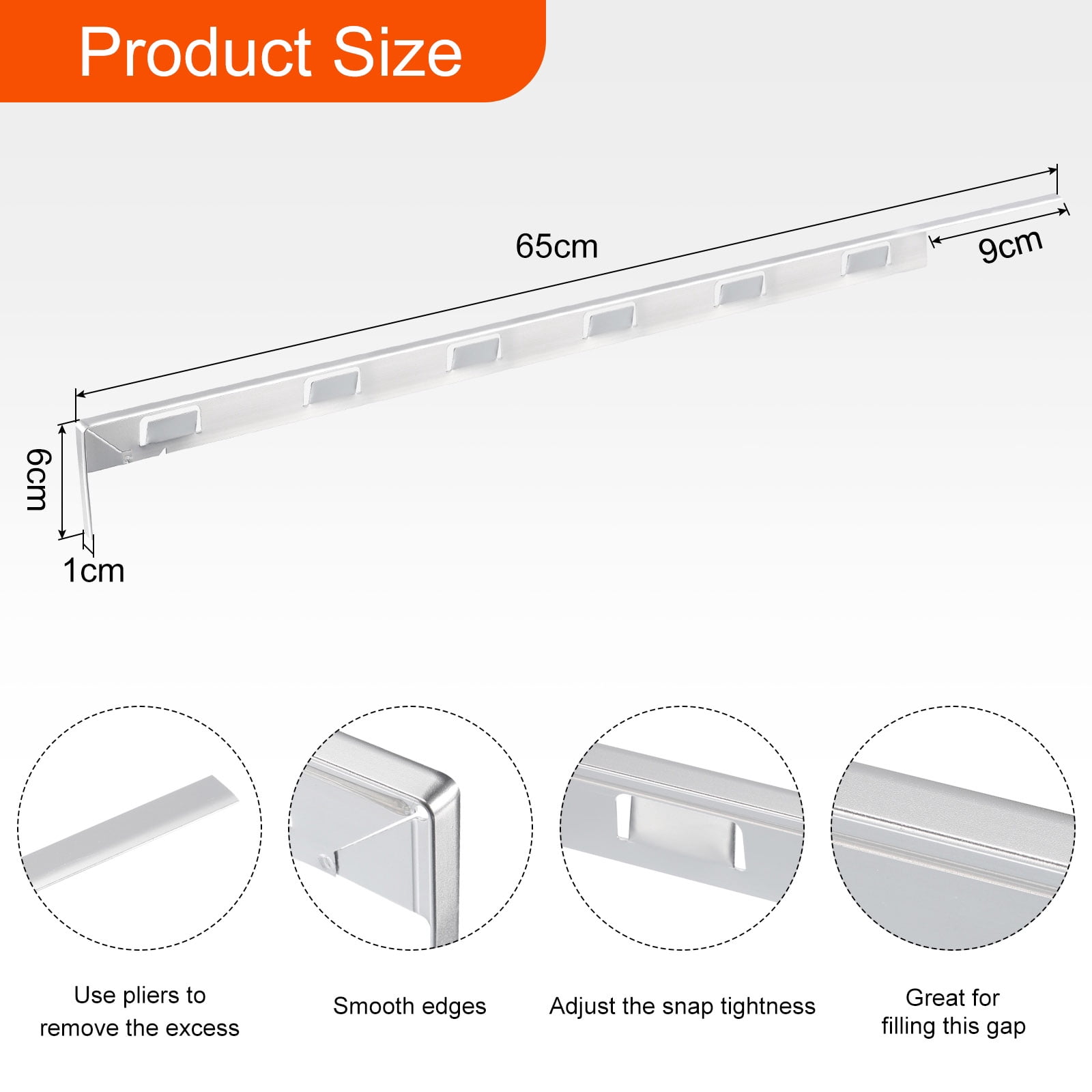 Uxcell Stove Gap Covers, Kitchen Stove Gap Filler, Aluminum Oven Gap Cover 25.59 in Length, Silver