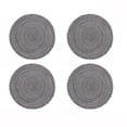 thumbnail image 1 of facefd 4Pcs 36cm Japanese Style Round Braided Placemats for Dining Table Heat Resistant Non- for Slip Kitchen Coasters Grey, 1 of 6