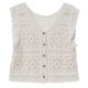 thumbnail image 1 of Women Crochet Knitted Sleeveless Vest Holiday Waistcoat Embroidery Flower V Neck Button Front Crop Tanks Top Cardigan apricot, 1 of 4