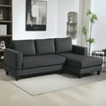 thumbnail image 2 of HOMCOM L Shape Sofa with Chaise Lounge Fabric 3 Seater Corner Sofa, Grey, 2 of 10
