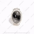 thumbnail image 2 of Black Rutile Quartz Ring Gemstone Ring Statemennt Ring 925 Sterling Silver Ring for Women, 2 of 4