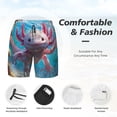 thumbnail image 3 of Balery Cute Underwater Axolotl Bañador para hombre, shorts de playa de secado rápido con entrepierna y forro de compresión-Small, 3 of 6