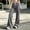 Dark Gray, variant on Women's Grid Pattern Plaid Flare Bootcut Street Sweatpants Elastic Waistband Relaxed Bootcut Silhouette For Weekend Street Hangout And Shopping With Pockets