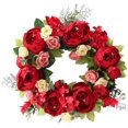 thumbnail image 1 of Artificial Peony Garland Silk Garland 38cm Beautiful Handmade Mixed Flowers Front Porch Decoration, 1 of 4