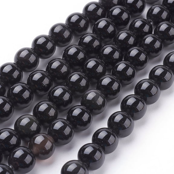 1Strand Natural Obsidian Beads Strands Round Grade AA Black And Colorful 8mm about 49pcs/strand 15.7 inch