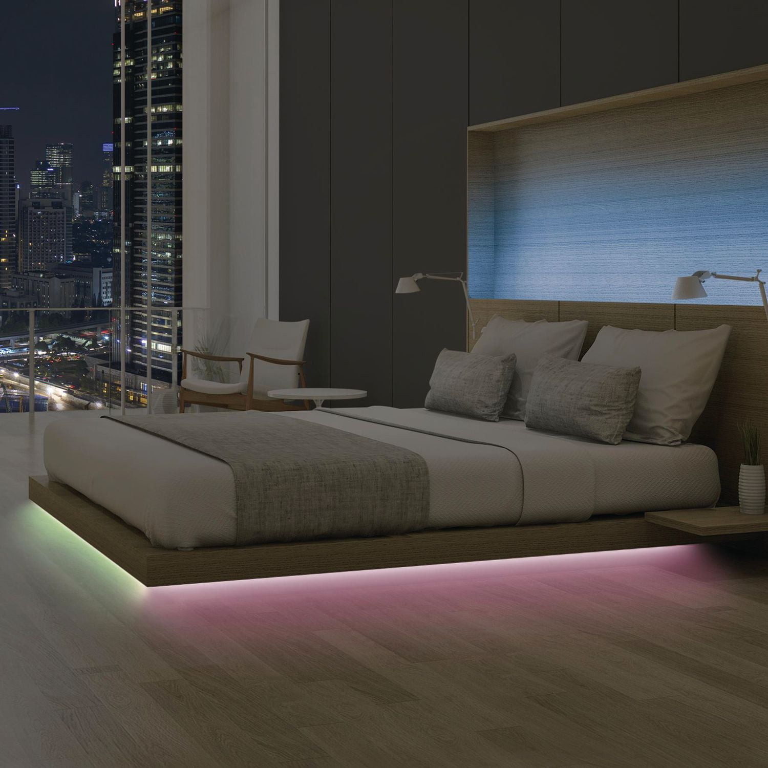 Merkury Innovations MotionGlo Multi Motion Activated RGB Strip Light with Remote, Motion RGB Strip Light