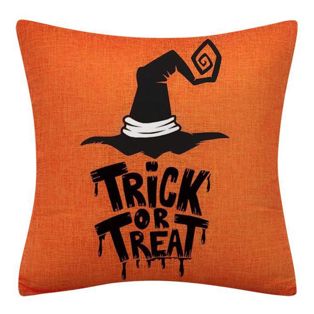 Halloween Pillow Case, Orange and Black Pillow Cover, Happy Halloween