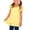 Yellow, variant on Chbgutlmr Girls Summer Tops Puff Short Sleeve Crew Neck Ruffled Hem Tunic Tops Casual Loose Comfy Trendy Blouse Tops