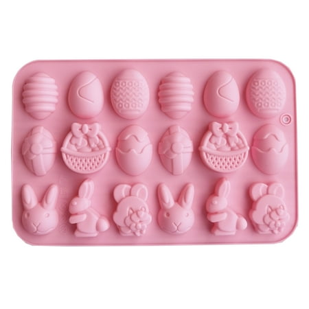 

Chicmine 18 Cavity Easter Cookie Mold Cake Mold Non-stick Reusable Flexible Silicone Happy Easter Egg Rabbit Chocolate Baking Mould DIY Supplies for Bakery