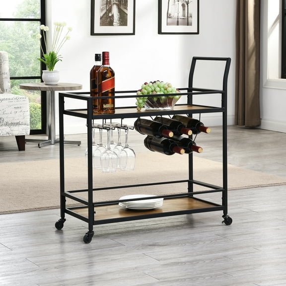 FirsTime & Co.® Gardner Industrial Bar Cart, American Crafted, 29.75 x 12.25 x 32.25 in, (70105)