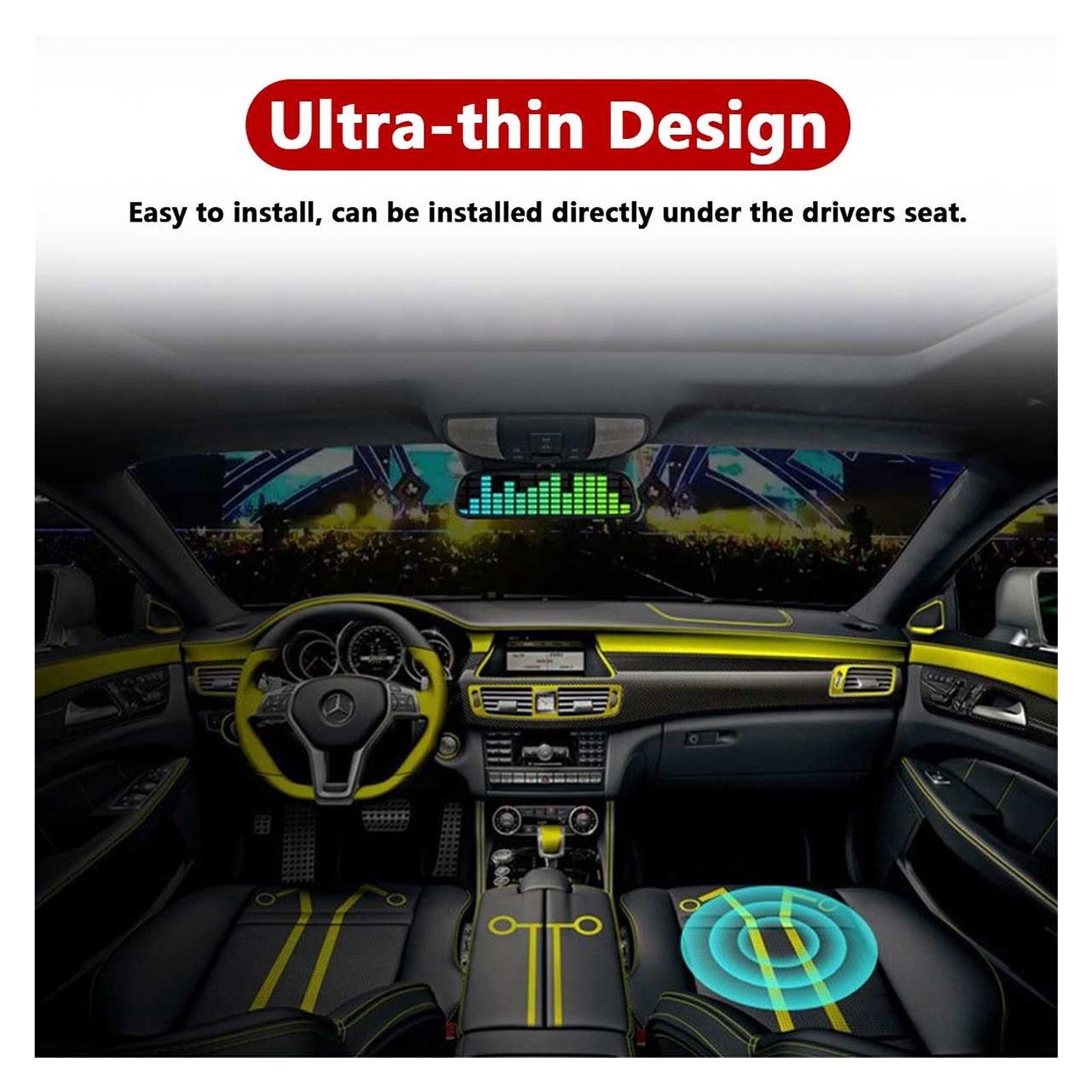 10 Inch 900W Car Subwoofer Speaker Active Under Seat Slim Sub Woofer AMP Super Bass Stereo Speaker Amplifier Audio processor