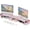 Pink Metal, variant on Desk Organizers and Accessories, Dual Monitor Stand Riser with Drawer and 2 Pen Holders, Desk Shelf Metal Computer Racks for Office Workspace Organizers, Desktop Organization (Pink Metal)