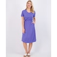 thumbnail image 5 of Real Essentials 3-Pack: Women's Midi Short Sleeve Soft T-Shirt Dress with Elastic Waist (Available in Plus Size), 5 of 6
