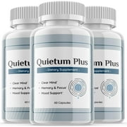 (3 Pack) Quietum Plus - Dietary Supplement for Hearing - Tinnitus Support for Healthy Middle and Inner Ear Structures, Cognitive and Nootropic Support, Nerves and Blood Supply - 180 Capsules