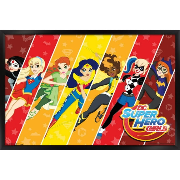 DC Comics TV - DC Superhero Girls - League Wall Poster, 14.725" x 22.375", Framed